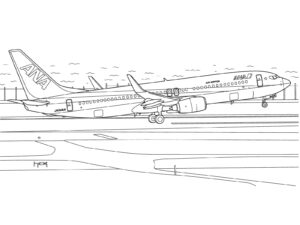 Free printable Boeing 737-800 ANA coloring page