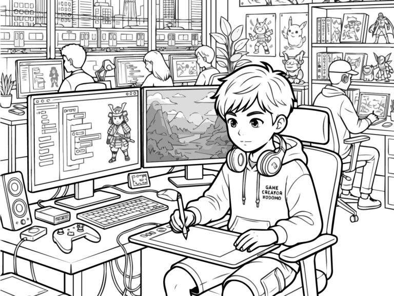 Free printable Game Creator coloring page