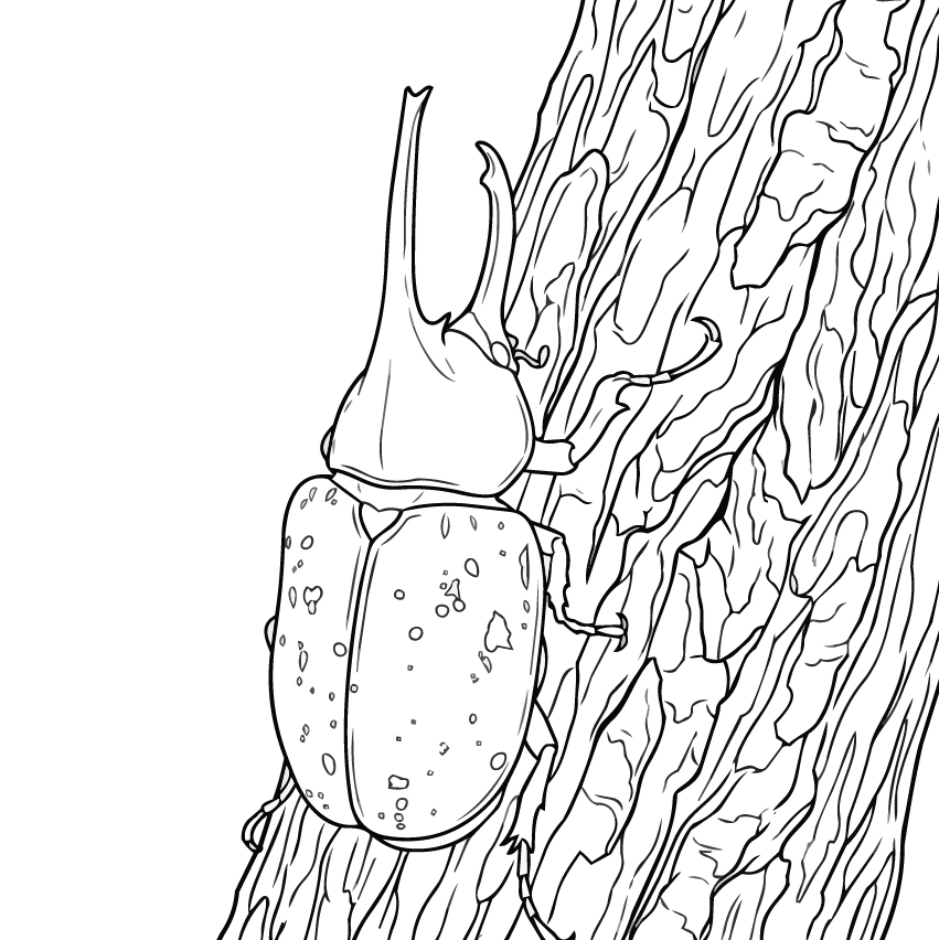 グラントシロカブトの塗り絵