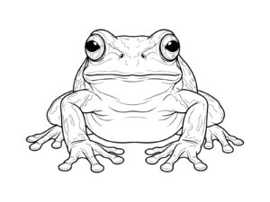 ニホンアマガエル２の無料塗り絵イラスト（知育・高齢者レク用）