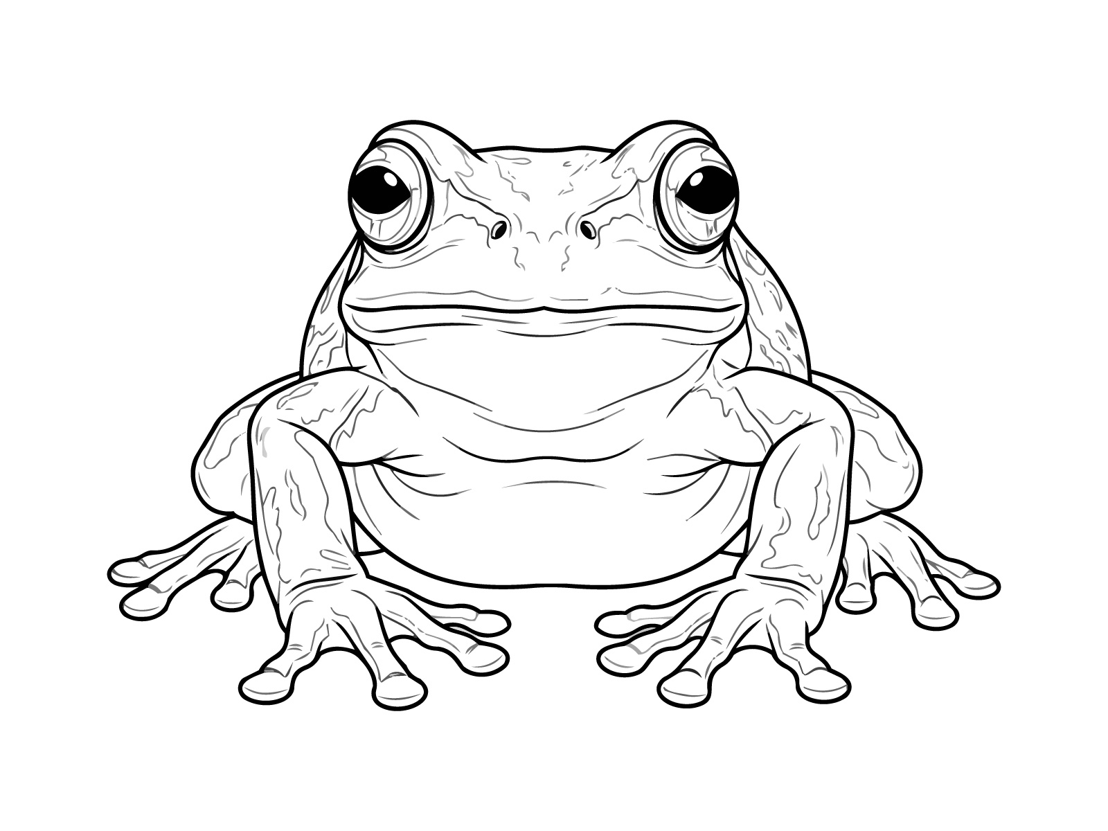 ニホンアマガエル２の無料塗り絵イラスト（知育・高齢者レク用）