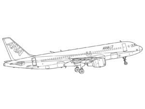 Free printable Airbus A320-200 ANA coloring page