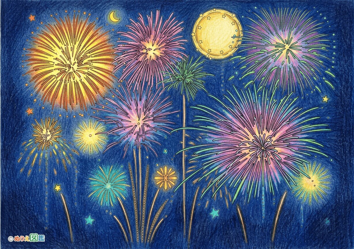 花火のカラーお手本（色見本）