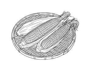 Free printable Corn coloring page