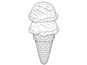 アイスの無料塗り絵イラスト（知育・高齢者レク用）