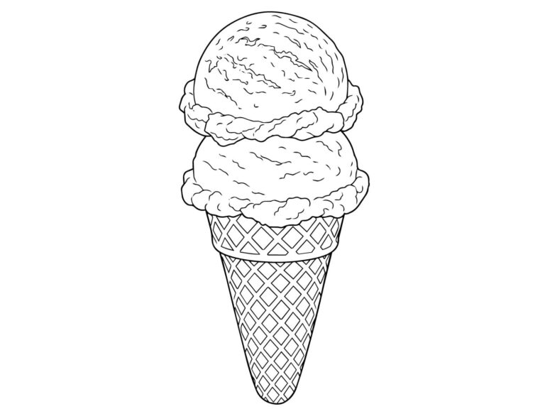 アイスの無料塗り絵イラスト（知育・高齢者レク用）