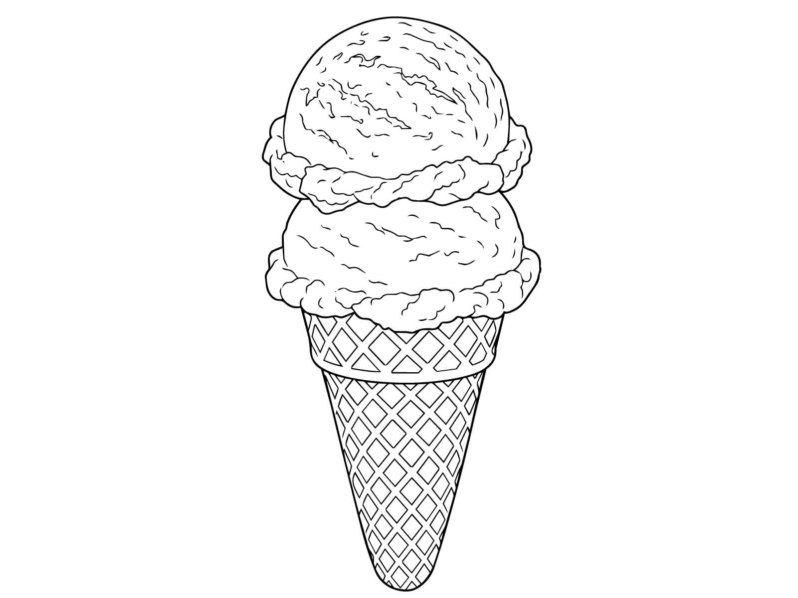 アイスの無料塗り絵イラスト（知育・高齢者レク用）