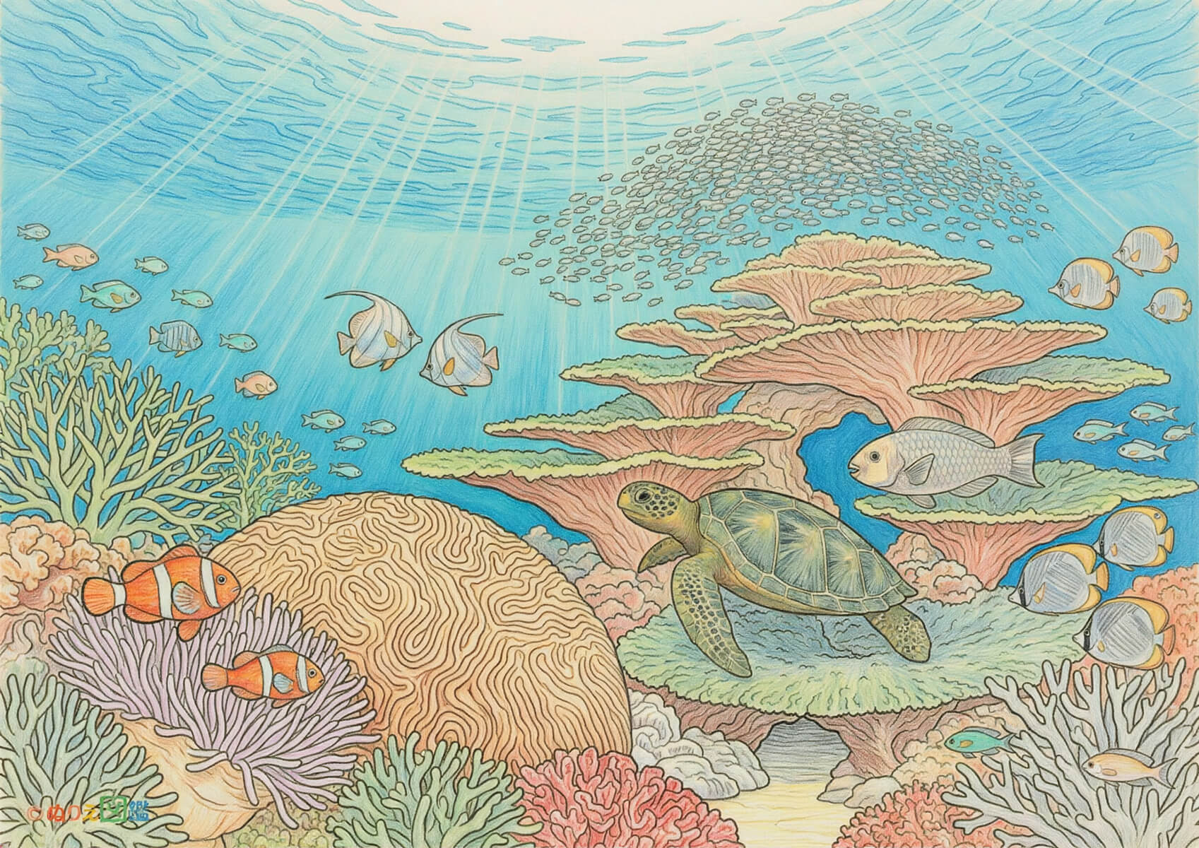 石垣島 石西礁湖のサンゴ礁のカラーお手本（色見本）