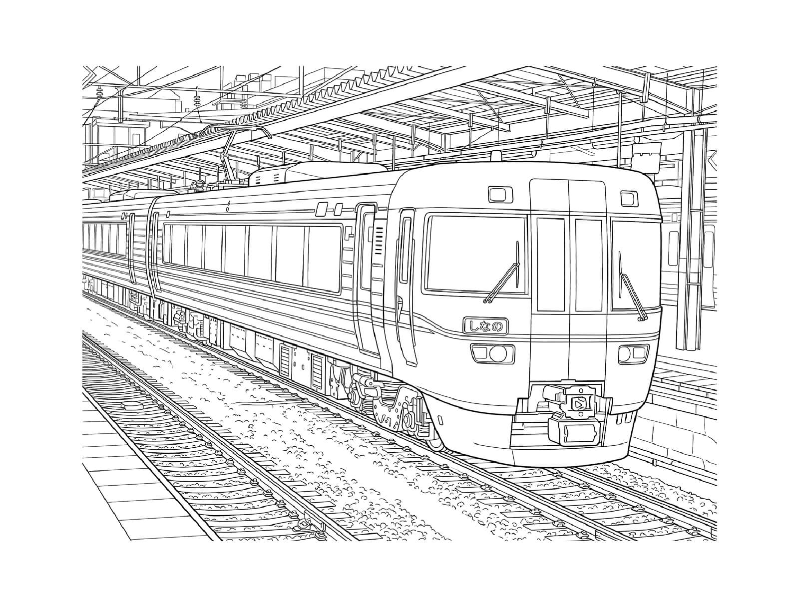 383系（貫通型）の無料塗り絵イラスト（知育・高齢者レク用）