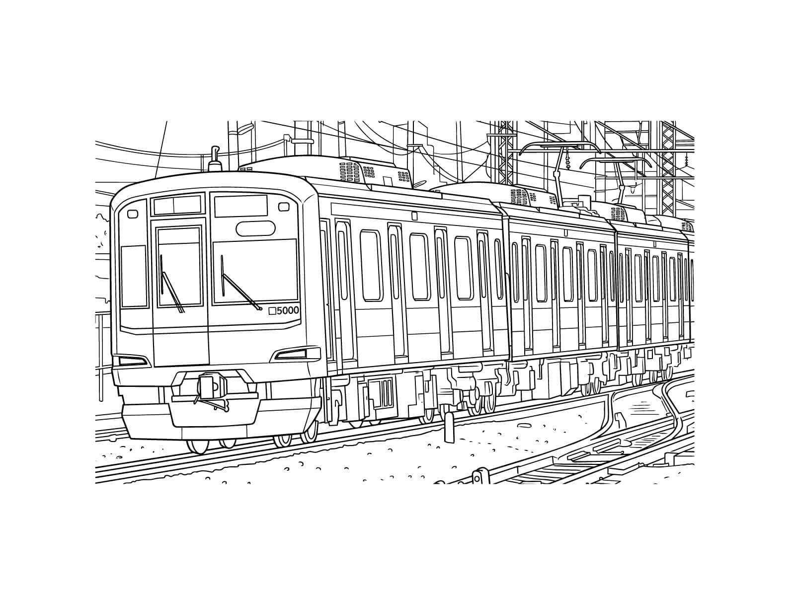 みなとみらい線の無料塗り絵イラスト（知育・高齢者レク用）