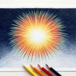 花火と夏祭りのぬりえ｜夜空を塗るときの順番