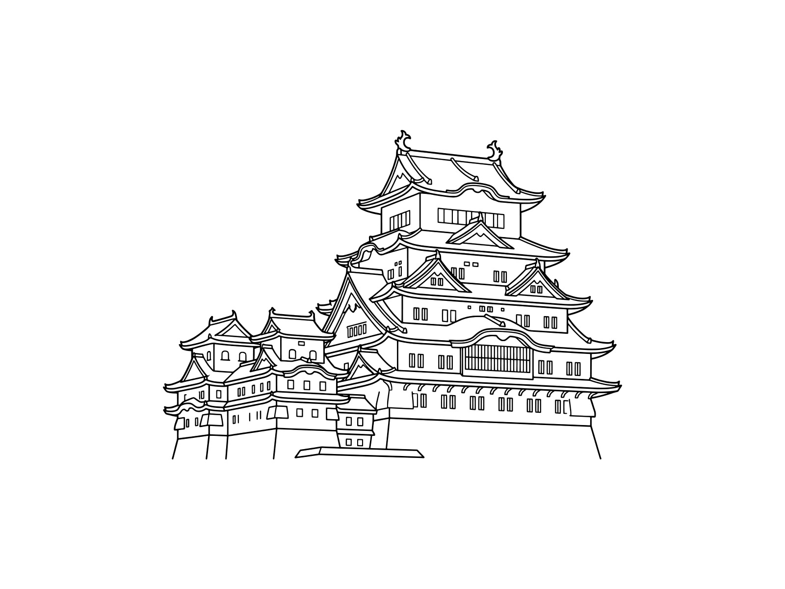 Free printable Himeji Castle coloring page
