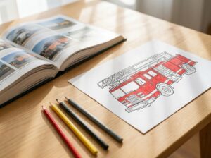 塗り絵の参考になる働く車の図鑑５選