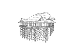 Free printable Kiyomizu-dera Temple coloring page