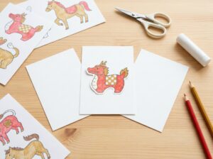 年賀状は手作りで｜干支の塗り絵を使った年賀状の作り方【2027年 未年】