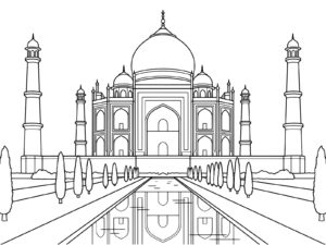 Free printable The Taj Mahal coloring page