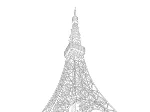 東京タワーの無料塗り絵イラスト（知育・高齢者レク用）