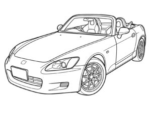 S2000前期型の無料塗り絵イラスト（知育・高齢者レク用）
