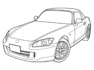 S2000後期型の無料塗り絵イラスト（知育・高齢者レク用）