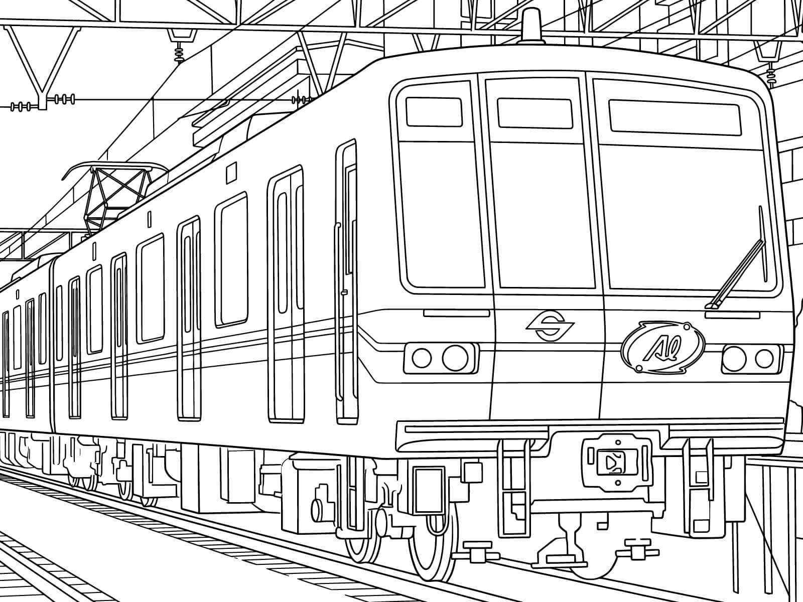 東京メトロ東西線の無料塗り絵イラスト（知育・高齢者レク用）