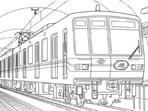 東京メトロ東西線の無料塗り絵イラスト（知育・高齢者レク用）