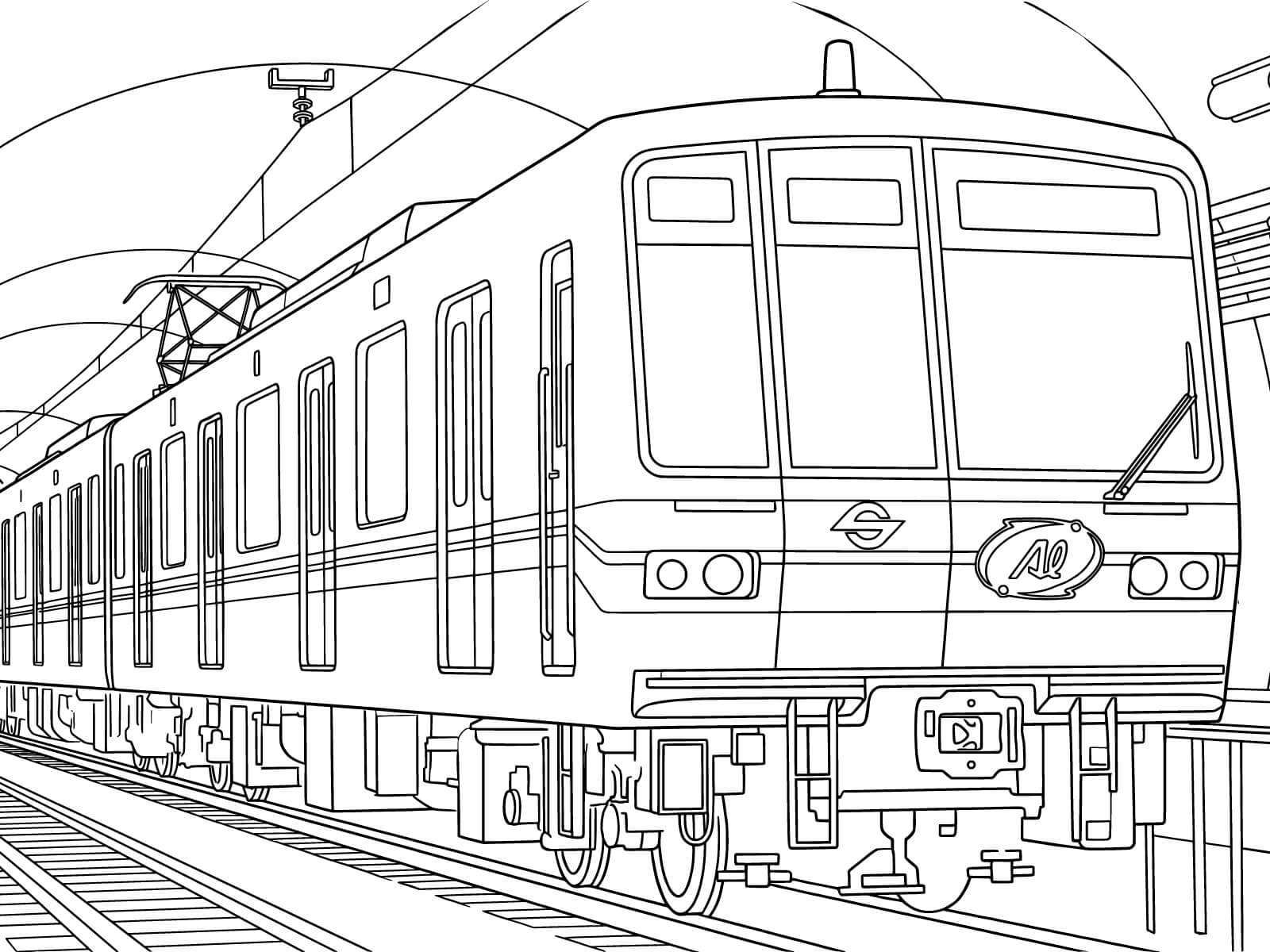 東京メトロ東西線の無料塗り絵イラスト（知育・高齢者レク用）