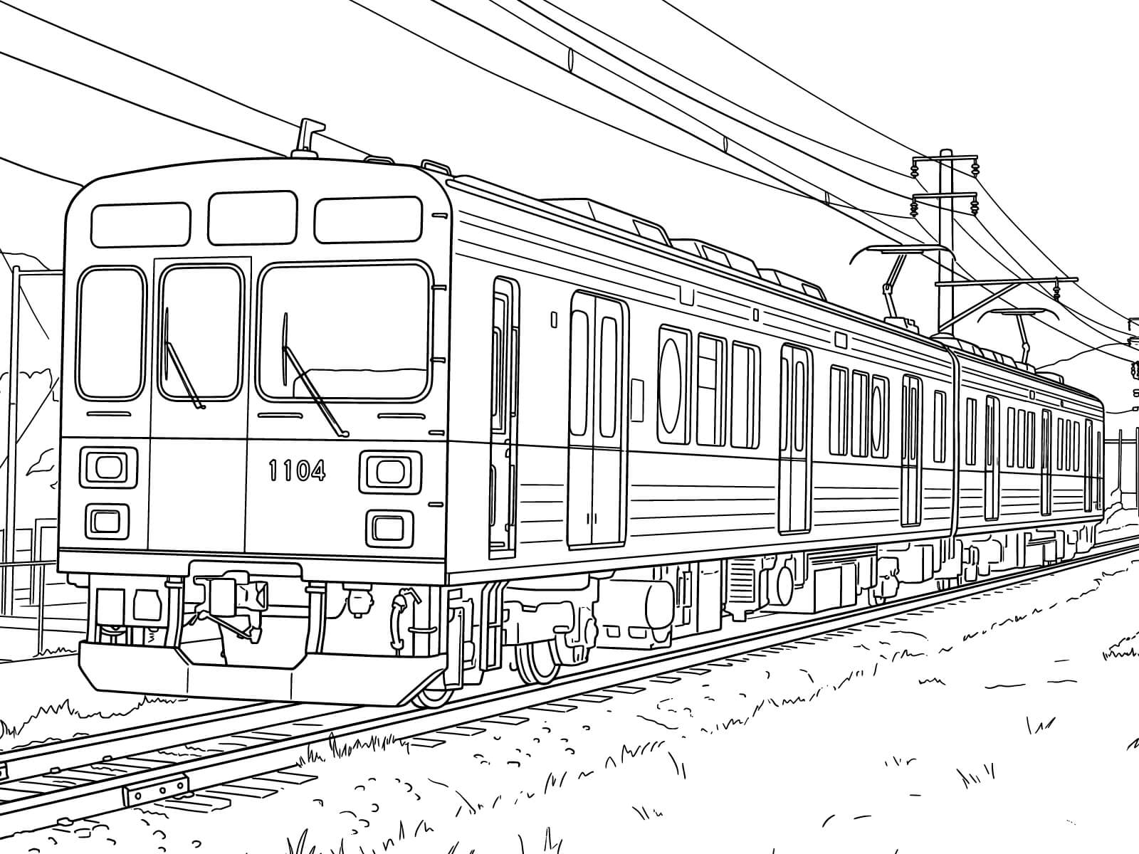 まるまどりーむ号の無料塗り絵イラスト（知育・高齢者レク用）