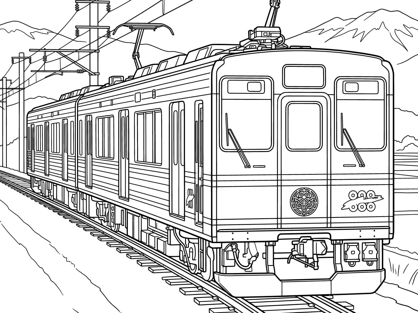 別所線の無料塗り絵イラスト（知育・高齢者レク用）