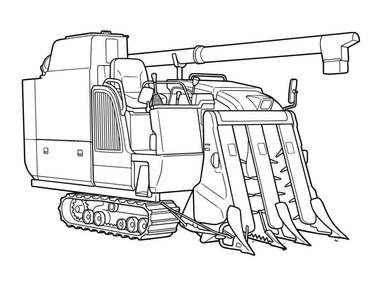 Free printable Combine harvester coloring page