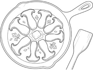 Free printable Sautéed King Oyster Mushrooms in Butter coloring page