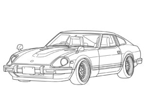 ２代目（S130型）の無料塗り絵イラスト（知育・高齢者レク用）