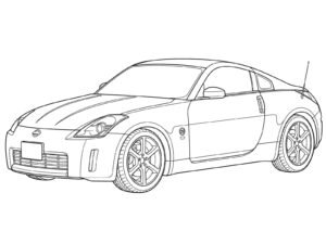 ５代目　（Z33型）の無料塗り絵イラスト（知育・高齢者レク用）