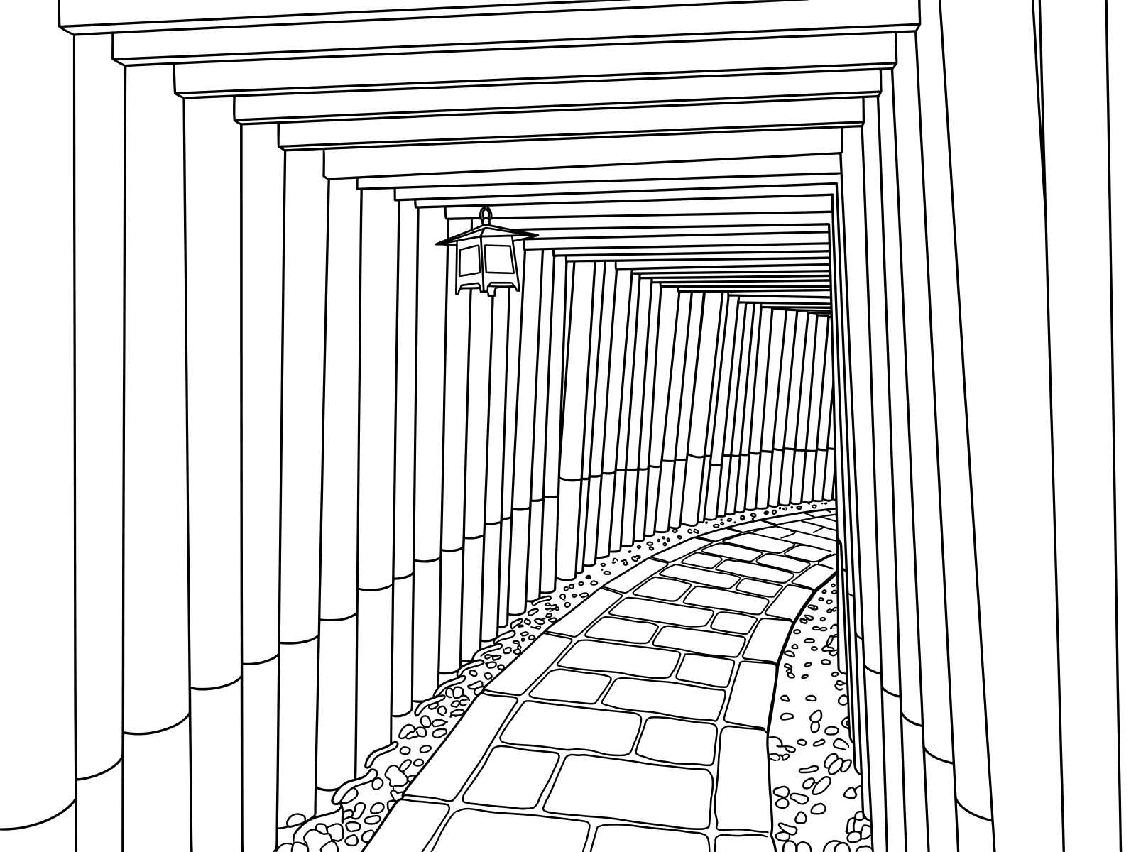 Free printable Senbon Torii coloring page