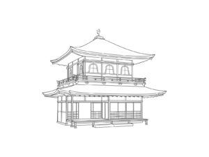 Free printable Ginkaku-ji Temple coloring page
