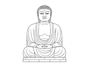 Free printable Great Buddha of Kamakura coloring page