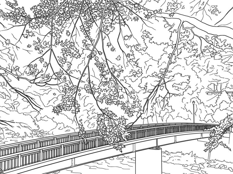 香嵐渓の無料塗り絵イラスト（知育・高齢者レク用）
