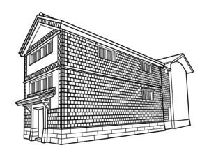 Free printable Storehouse with namako walls coloring page