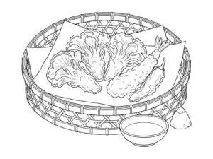 Free printable Maitake tempura coloring page