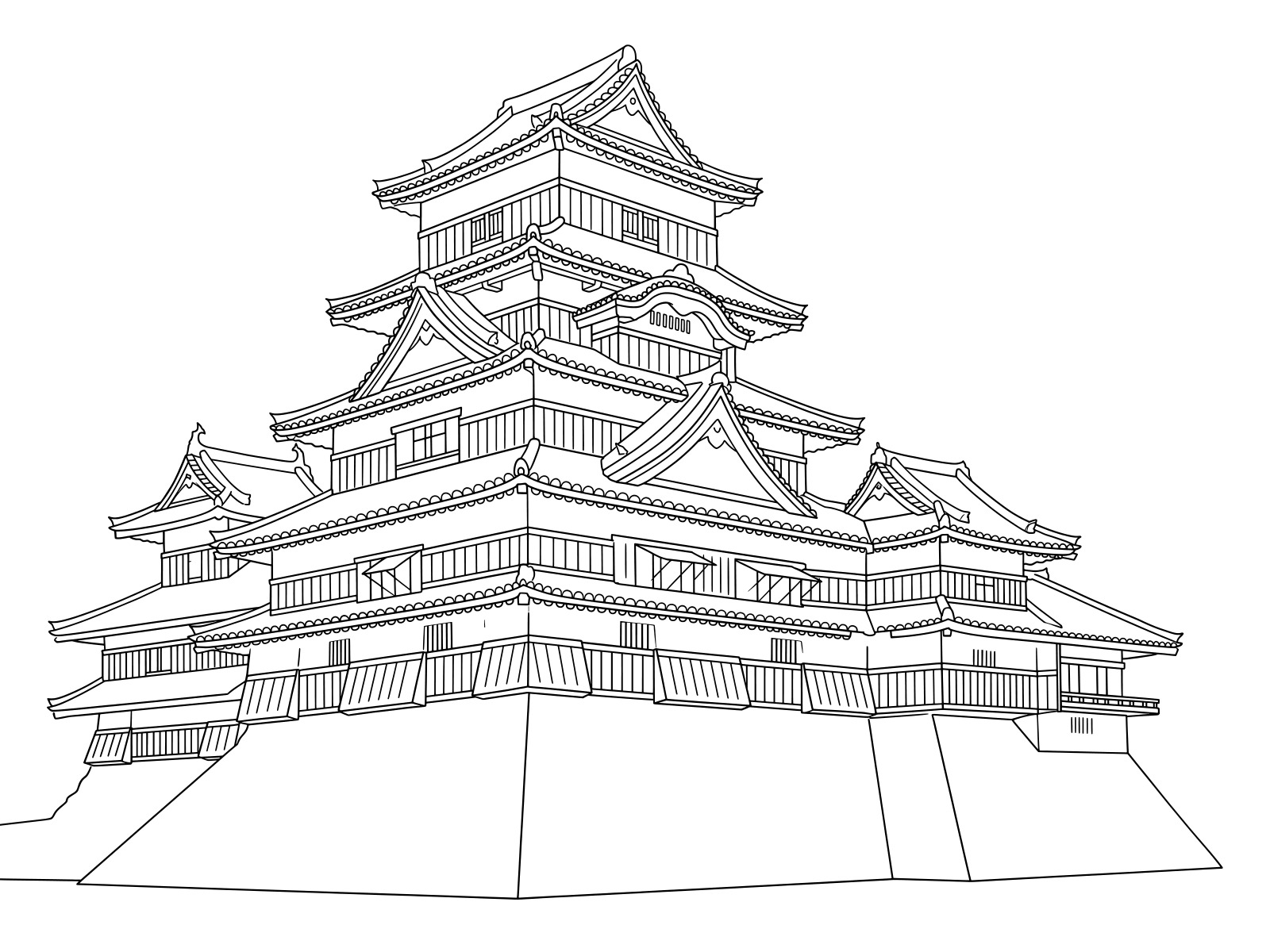 Free printable Matsumoto Castle coloring page