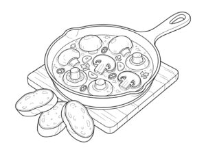 Free printable マッシュルームのアヒージョ coloring page
