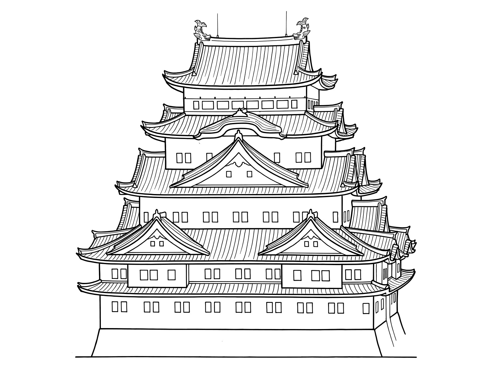 Free printable Nagoya Castle coloring page