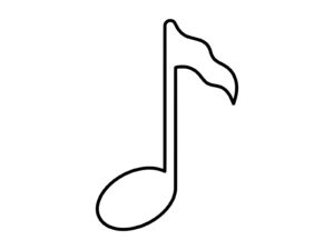 音符マークの無料塗り絵イラスト（知育・高齢者レク用）