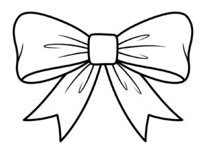 リボンの無料塗り絵イラスト（知育・高齢者レク用）
