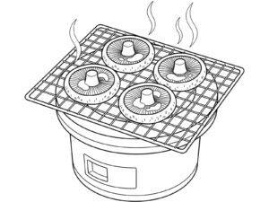 Free printable Grilled shiitake mushrooms coloring page