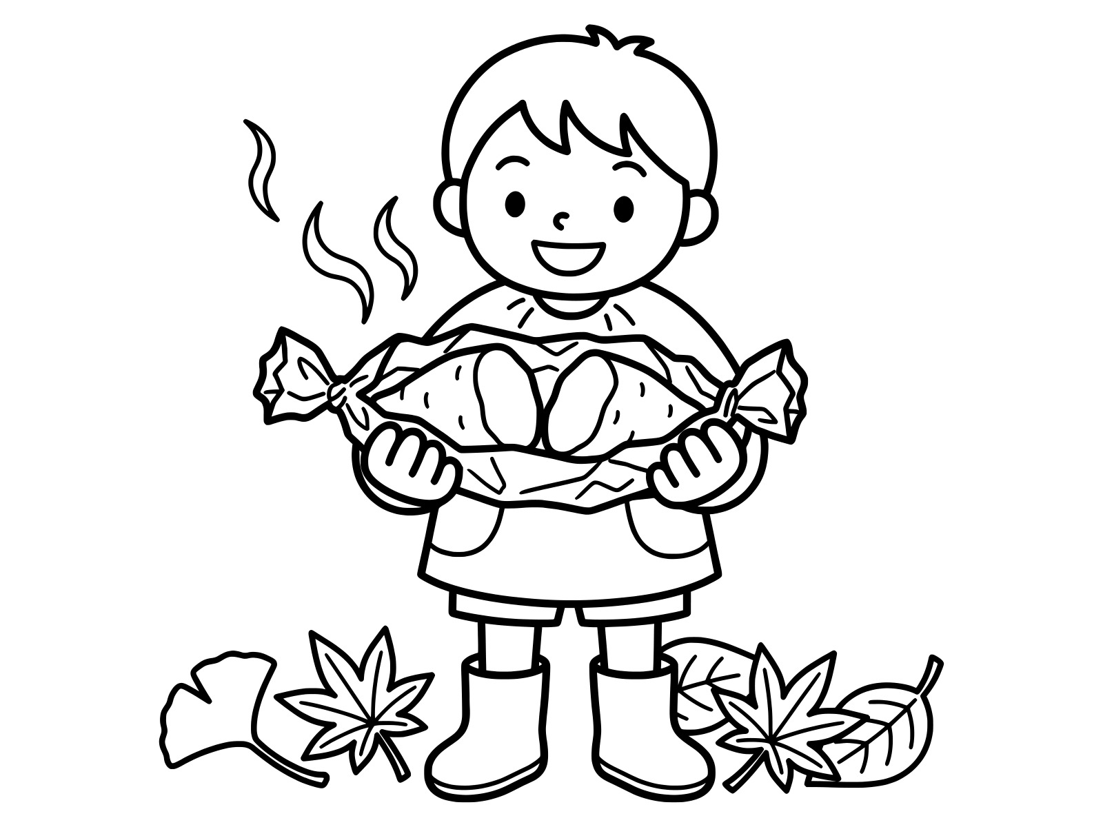 Free printable Freshly Baked Sweet Potatoes (Kindergarten Sweet Potato Party) coloring page