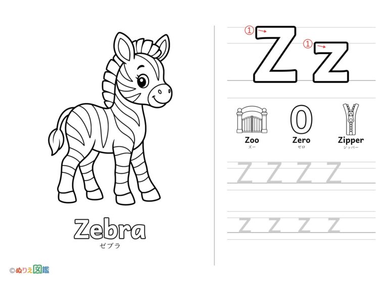 Free printable Alphabet "Z" coloring page