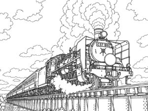 C57（貴婦人）の無料塗り絵イラスト（知育・高齢者レク用）