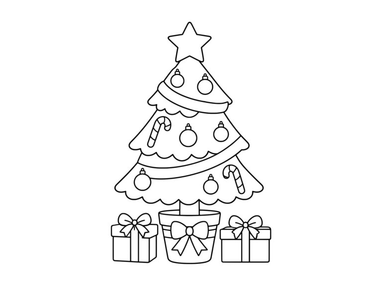 Free printable Christmas tree coloring page