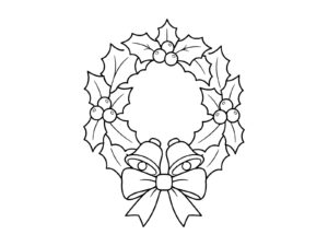 Free printable Christmas wreath coloring page