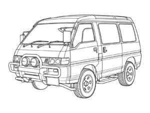 Free printable Delica Star Wagon (1986) coloring page